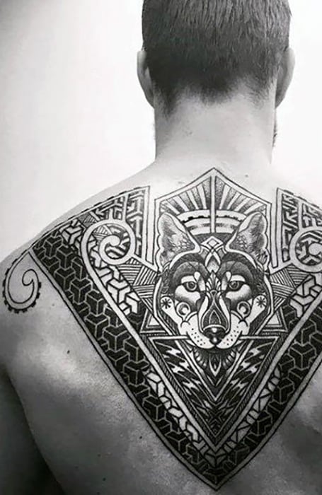 shoulder blade cross tattoos for men