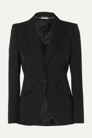 Alexander Mcqueen Grain De Poudre Wool Blazer $2,289.99