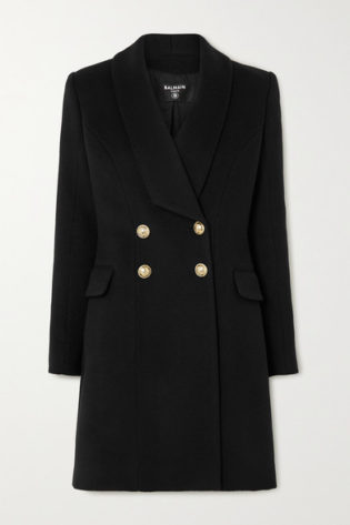 Balmain Double Breasted Wool And Cashmere Blend Coat $3,186.99