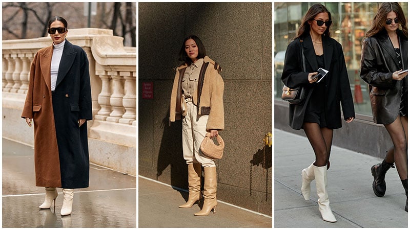 Cream Color Slouch Boots