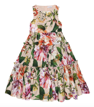 Dolce & Gabbana Kids Floral Cotton Poplin Dress