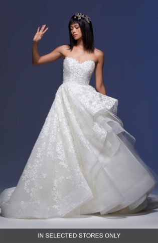 Estee 3d Embroidered Tulle Wedding Dress