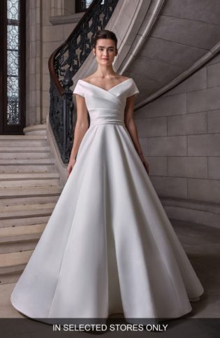 Eugenie Portrait Collar Wedding Dress