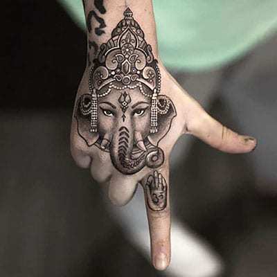 Elephant Hand Tattoo Men