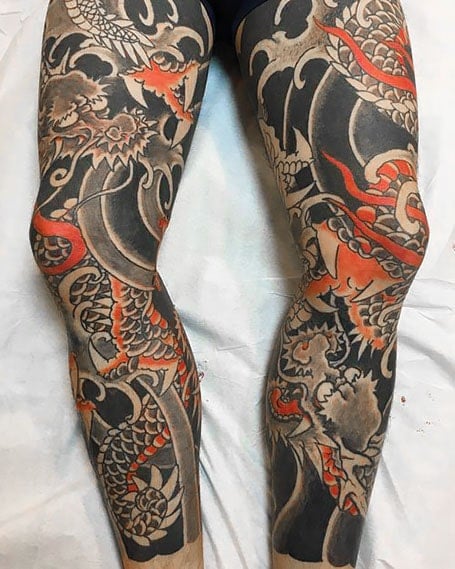 Japanese Leg Sleeve Tattoo