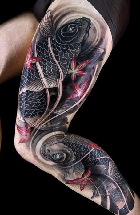 Koi Fish Leg Tattoo