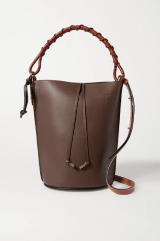 Loewe Gate Woven Leather Bucket Bag