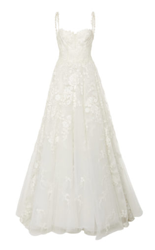 Luna Floral Embroidered Tulle Ballgown