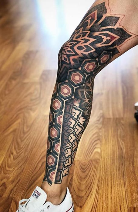 Simple leg sleeve tattoos for guys