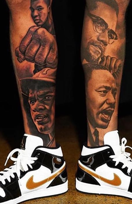 Gervonta Davis Gets Massive Leg Sleeve Tat of Movie Icons Scarface  The  Joker