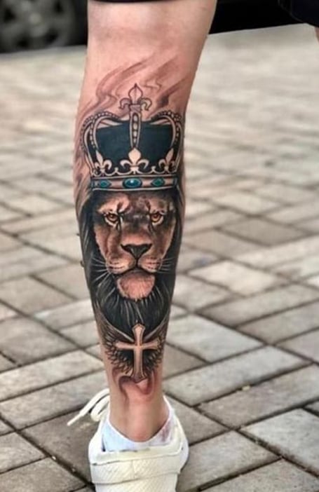 Lion Leg Tattoo