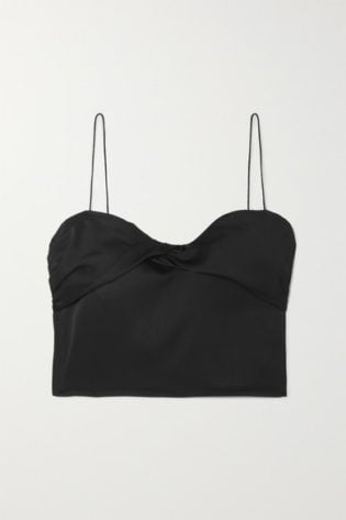 Magda Butrym Meppel Cropped Twist Front Silk Satin Camisole $671