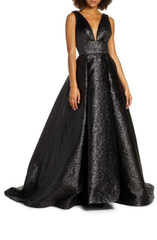 Metallic Jacquard Ballgown