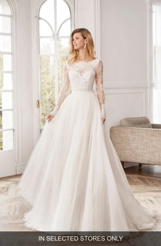 long sleeve cinderella wedding dress