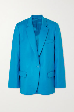 Oversized Cotton Blend Gabardine Blazer