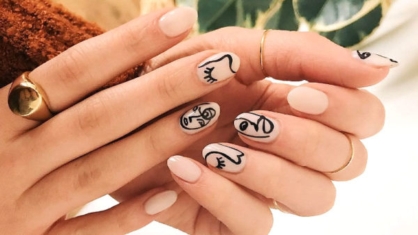 Black and White Oval Nail Designs for Short Nails - wide 8