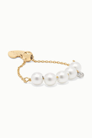 Persée Perlée 18 Karat Gold, Pearl And Diamond Ring