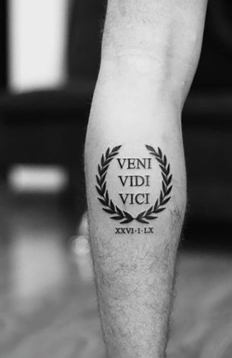 Quote Leg Tattoo