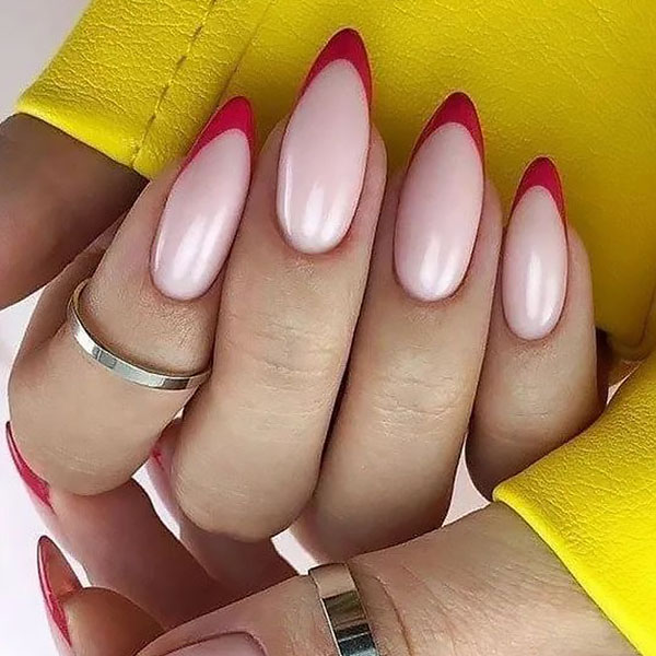 50+ Red French Tip Nails You Need To Try This Month | Simple nails, Gel  nails, Red nails