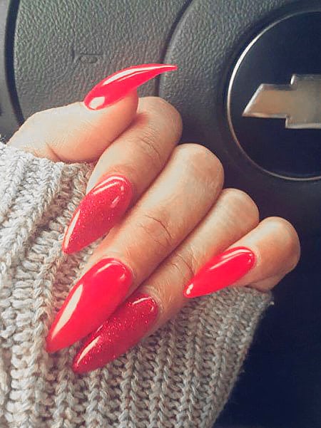 Red Stiletto Nails