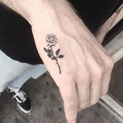 Rose Hand Tattoo Men