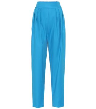 Stretch Cotton High Rise Pants