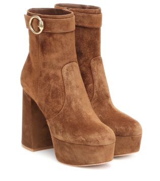 Suede Platform Ankle Boots