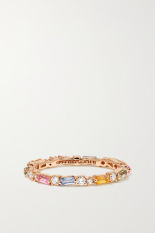 Suzanne Kalan 18 Karat Rose Gold, Sapphire And Diamond Ring