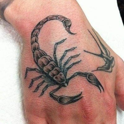 Scorpion Hand Tattoo For Men