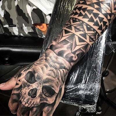 Skull Hand Tattoo Men