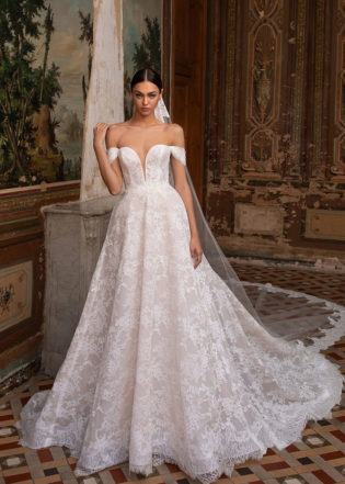 Superba Lace Off The Shoulder Ballgown Wedding Dress