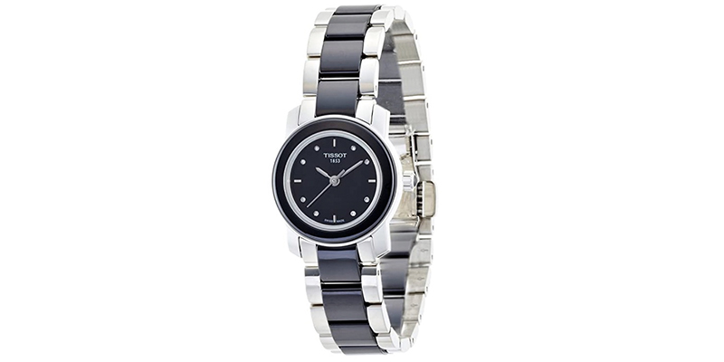 Tissot Women's T0642102205600 Cera Black Dial Diamond Accented Ceramic Watch