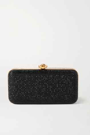 Versace Crystal Embellished Satin Clutch
