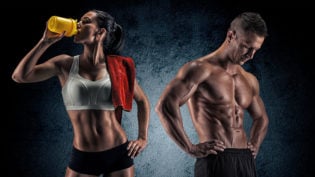 Athletic Man And Woman After Fitness Exercise