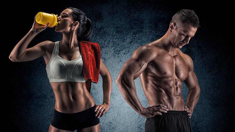 Athletic Man And Woman After Fitness Exercise
