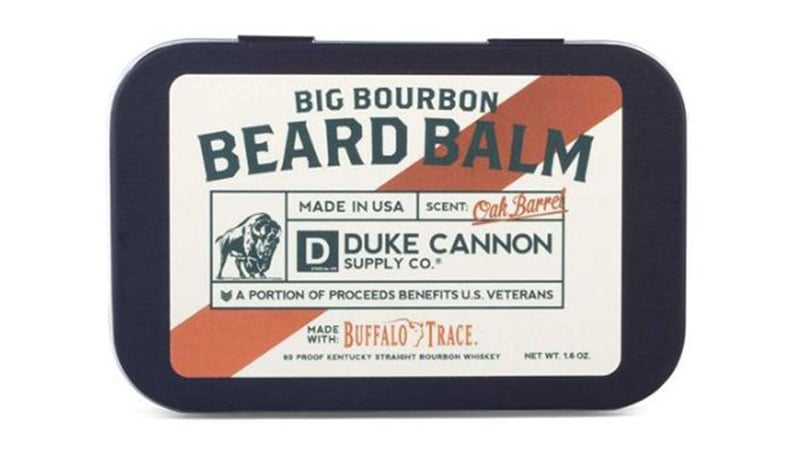 Duke Cannon Supply Co. Big Bourbon Beard Balm With Buffalo Trace Oak Barrel, Made In Usa, 1.6 Oz