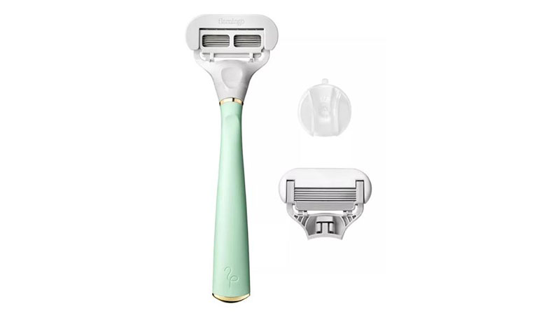 Flamingo Women's 5 Blade Razor With Replacement Blade Cartridge Mint