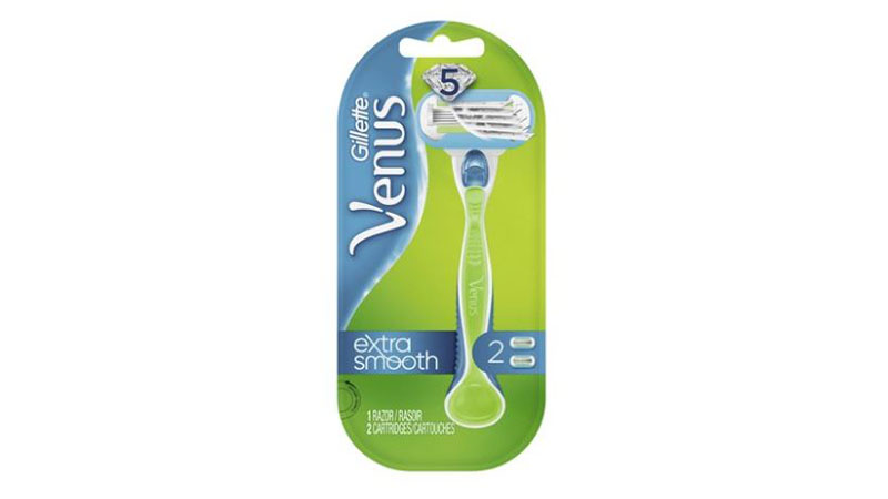 Gillette Venus Extra Smooth Green Women's Razor 1 Handle + 2 Refills