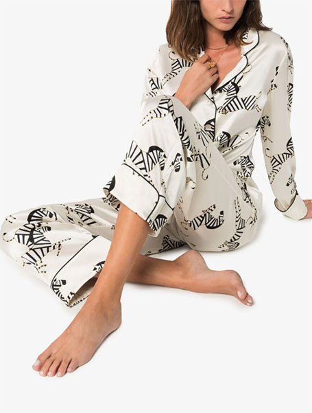 Lila Zebra Print Two Piece Pyjama Set