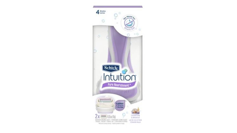 Schick Intuition Pure Nourishment Women's Razor, 1 Handle + 2 Refills
