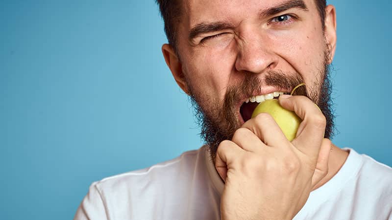 Teeth Whitening Eating Apple