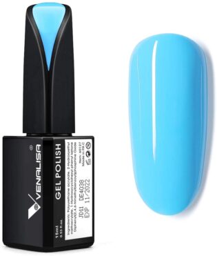 Venalisa 15ml Gel Nail Polish, Light Blue Color Soak Off Uv Led Nail Gel Polish Nail Art Starter Manicure Salon Diy At Home, 0.53 Oz
