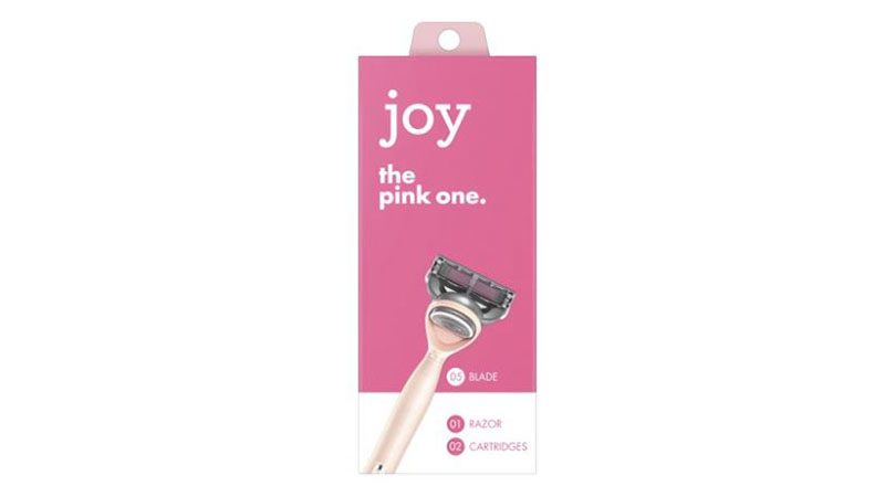 Joy Razor Handle And 2 Blade Refill Cartridges, Pink