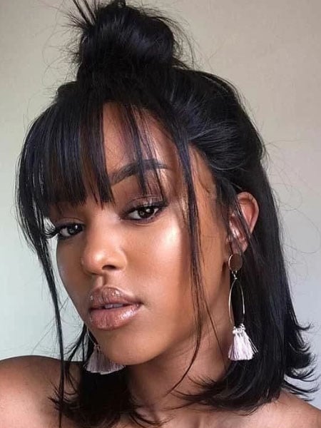 How To Style Bangs Like A Pro The Trend Spotter For a little more edge, opt for thin, choppy bangs like halle berry's. how to style bangs like a pro the