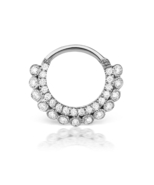 8mm Diamond Apsara Clicker Single Hoop Earring White Gold