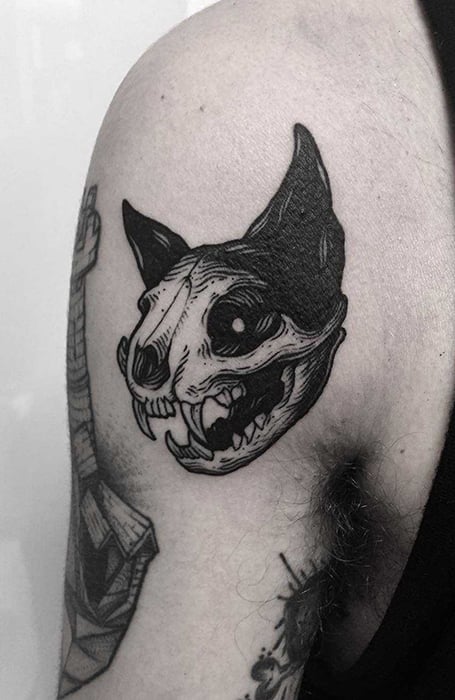 Cat Skull Tattoo