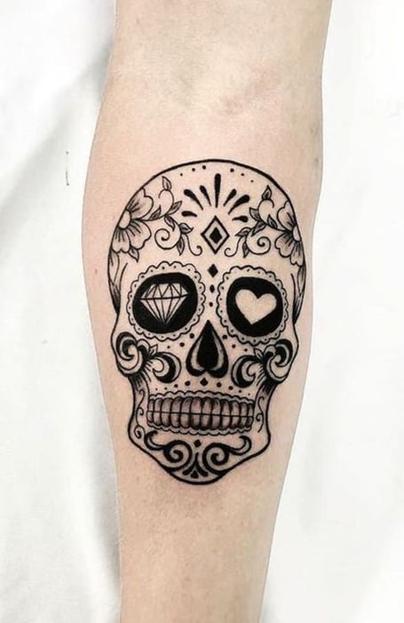 Day Of The Dead Skull Tattoo
