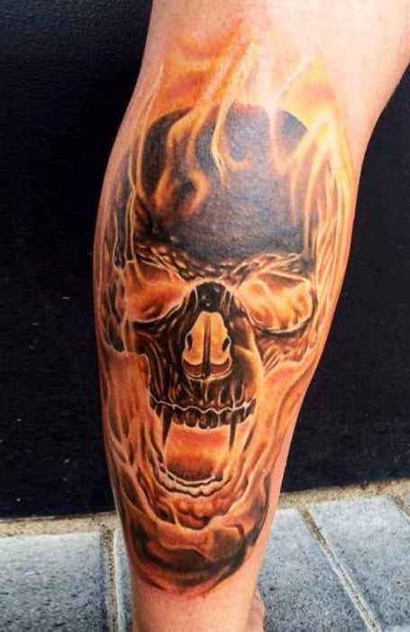 Red Eyes Evil Skull Tattoo