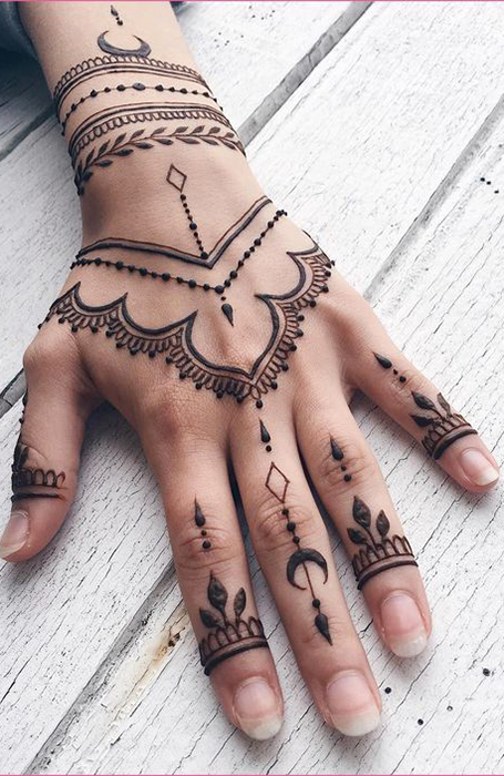 Buy Semipermanent Tattoo Floral Hand and Finger Tattoo Pack Online in  India  Etsy