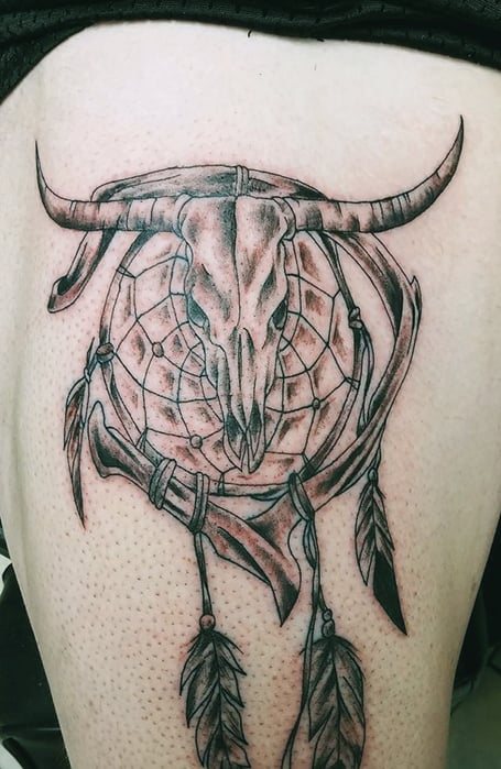 Longhorn Skull Tattoo